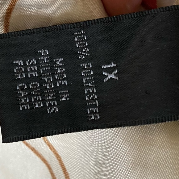 Red and Cream Colored Babydoll Tunic Top, 1X, by AGB Woman - Picture 5 of 5